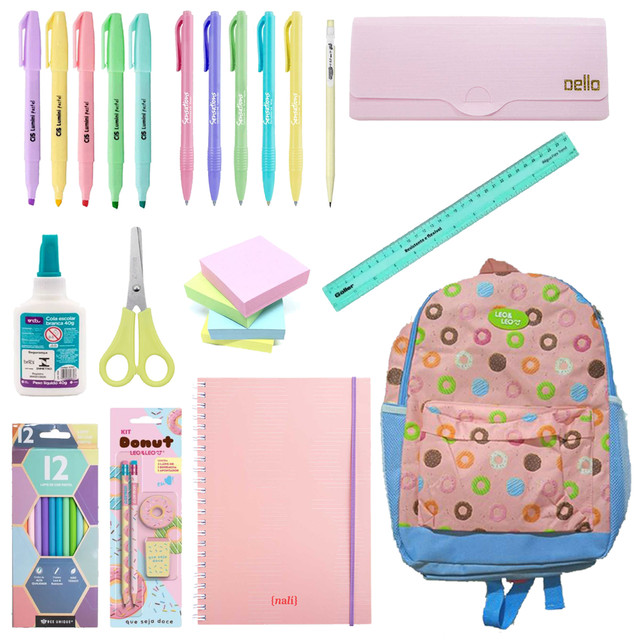 School Supplies Kit Stationery Donuts Tones Pastels Notebook Pens Case -  AliExpress